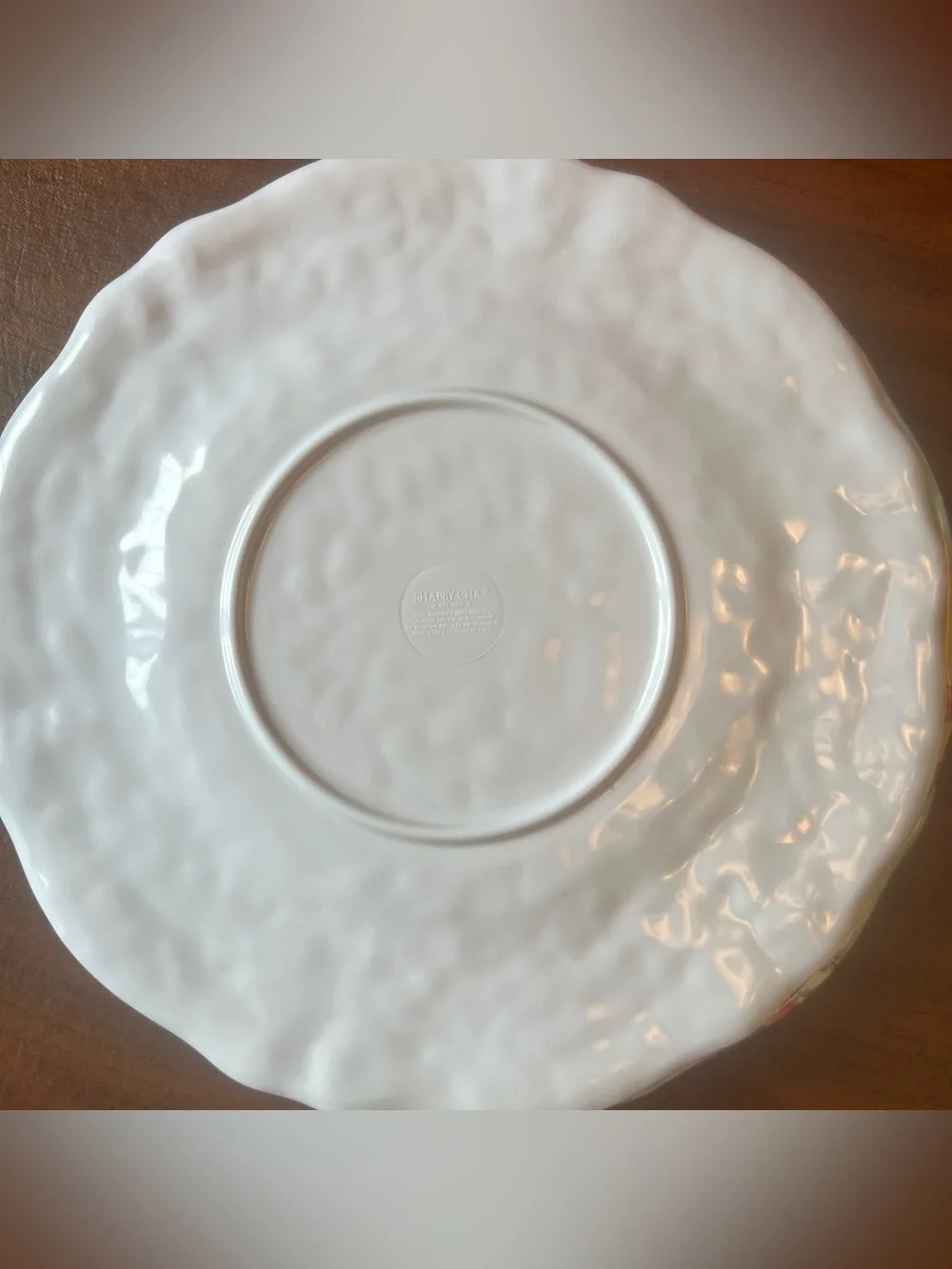 Shabby Chic Melamine Lemon Floral Plate Set of 8 Dinner & Salad Yellow Grn Blue